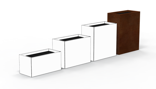 Gardenbox Corten isolerad höjd 100cm