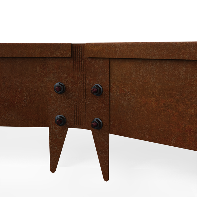 Skarv justerbar Corten CS H=10 cm ;med skruv och mutter