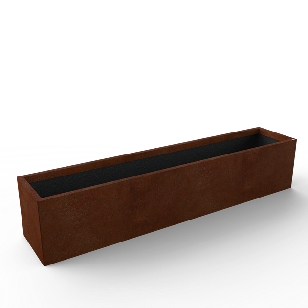 Gardenbox Corten isolerad höjd 40cm B=200cm D=40cm