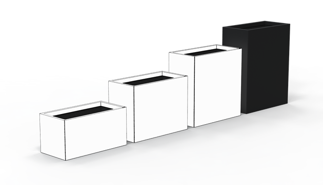 Gardenbox svart isolerad höjd 100cm