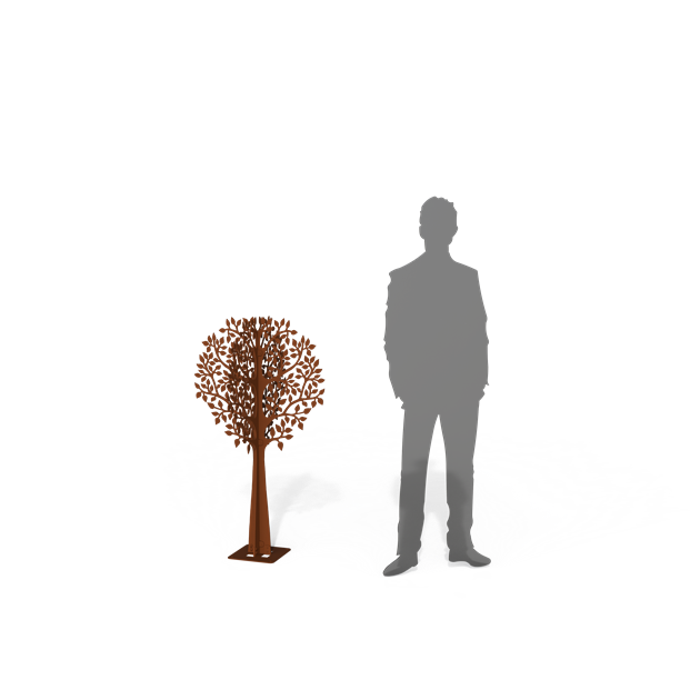 X-träd Corten med fot H=120cm