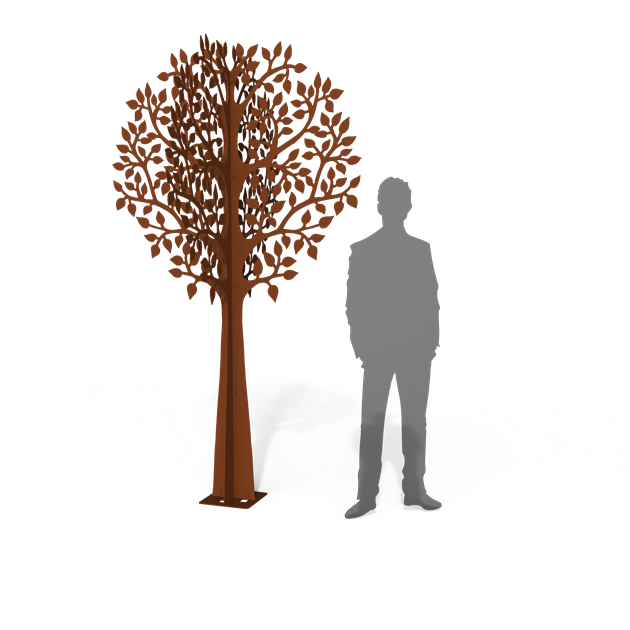 X-träd Corten med fot H=250cm